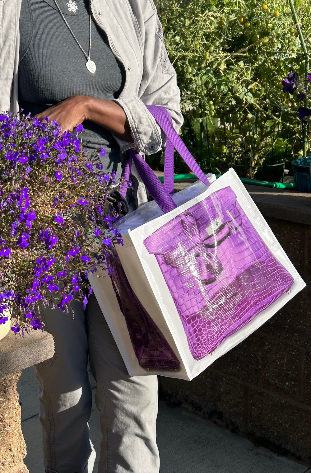 FRENCH VIOLET  Grocery Tote Bag