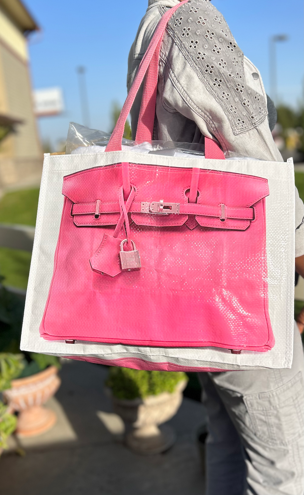 PANKY PINK  Grocery Tote Bag
