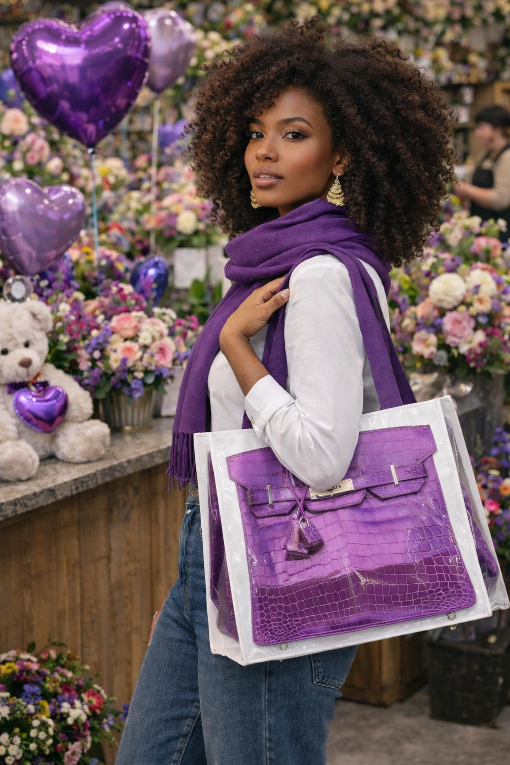 FRENCH VIOLET  Grocery Tote Bag